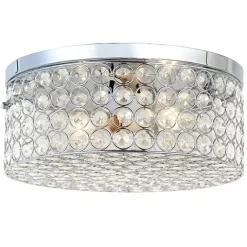 Kirklands Home Round Crystal Flush Mount Ceiling Light Clear