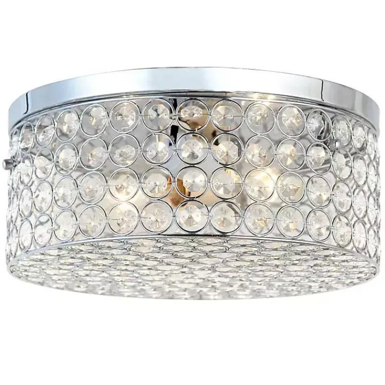 Kirklands Home Round Crystal Flush Mount Ceiling Light Clear