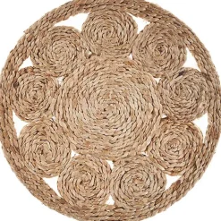 Kirklands Home Round Decorative Braided Jute Placemats, Set of 2 Tan Discount