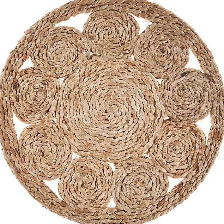 Kirklands Home Round Decorative Braided Jute Placemats, Set of 2 Tan Discount
