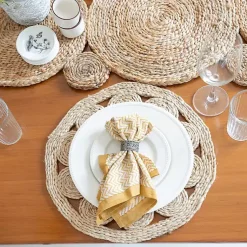 Kirklands Home Round Decorative Braided Jute Placemats, Set of 2 Tan Discount