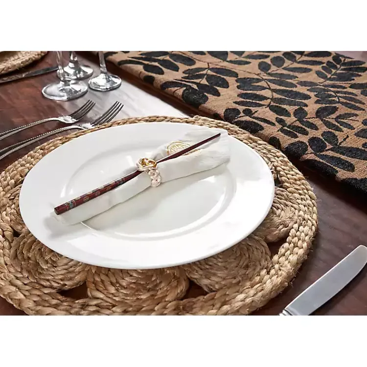 Kirklands Home Round Decorative Braided Jute Placemats, Set of 2 Tan Discount