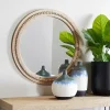 Kirklands Home Round Distressed Beaded Wall Mirror, 28 in. Online