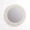 Kirklands Home Round Distressed White Beaded Wall Mirror Best