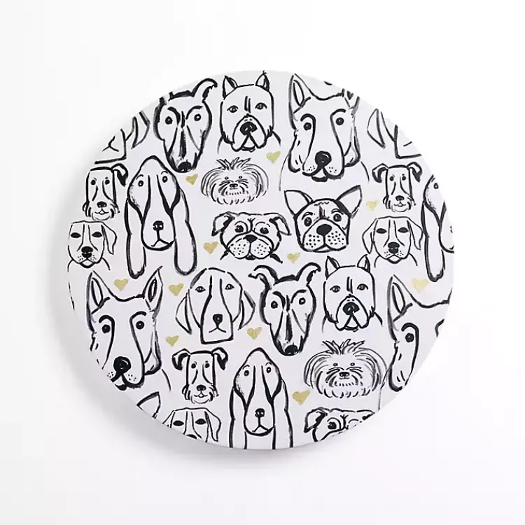 Kirklands Home Round Dog Doodle Canvas Art Print Clearance