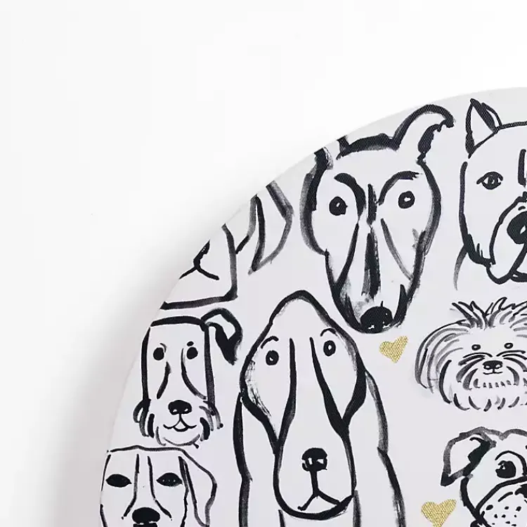 Kirklands Home Round Dog Doodle Canvas Art Print Clearance