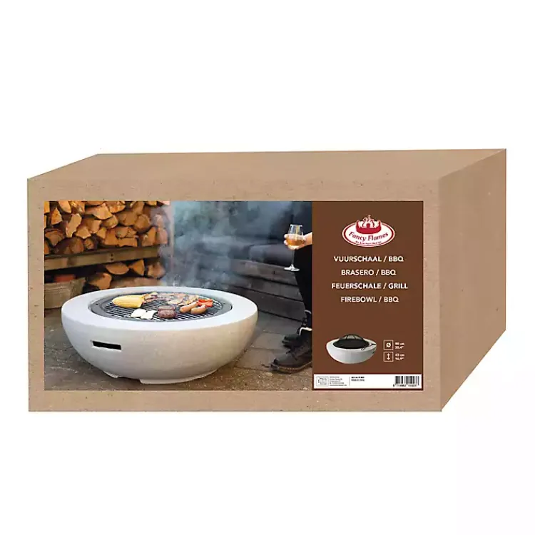 Kirklands Home Round Fire Bowl and Spark Screen Set Discount