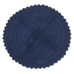 Kirklands Home Round French Crochet Bath Mat, 28 in. Blue New