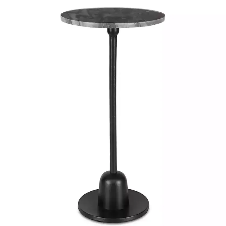 Kirklands Home Round Geller Marble Accent Table Black Hot