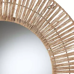 Kirklands Home Round Geona Metal and Seagrass Wall Mirror Best