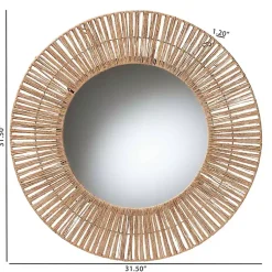 Kirklands Home Round Geona Metal and Seagrass Wall Mirror Best
