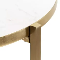 Kirklands Home Round Aguilar Accent Table Gold Outlet