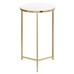 Kirklands Home Round Aguilar Accent Table Gold Outlet