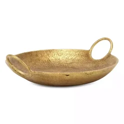 Decorative Bowls & Jars>Kirklands Home Round Cast Iron Dish with Handles Gold