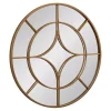 Kirklands Home Round Gold Geometric Overlay Wall Mirror Discount