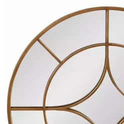 Kirklands Home Round Gold Geometric Overlay Wall Mirror Discount