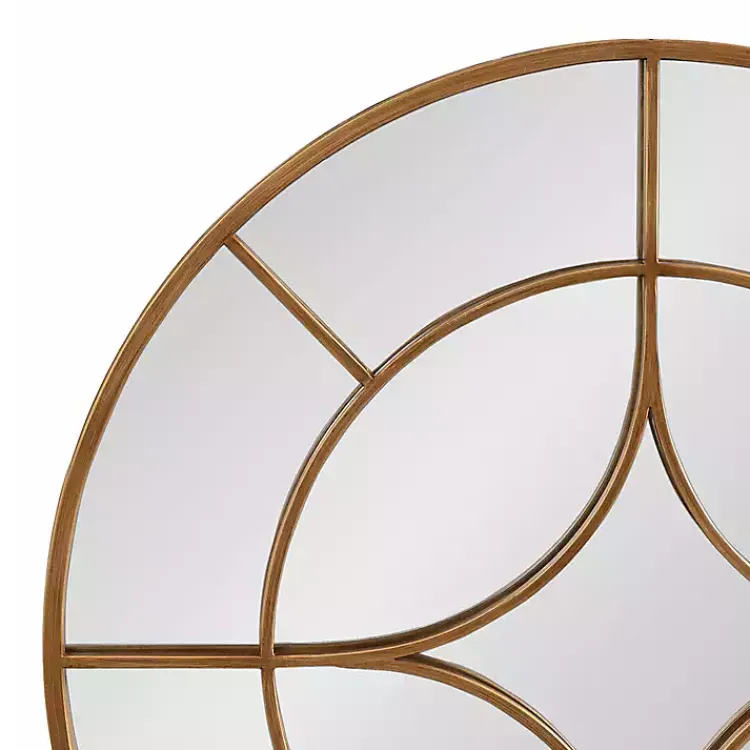 Kirklands Home Round Gold Geometric Overlay Wall Mirror Discount