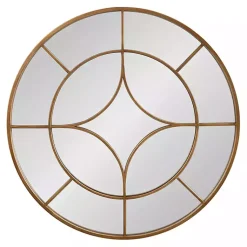 Kirklands Home Round Gold Geometric Overlay Wall Mirror Discount