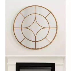 Kirklands Home Round Gold Geometric Overlay Wall Mirror Discount