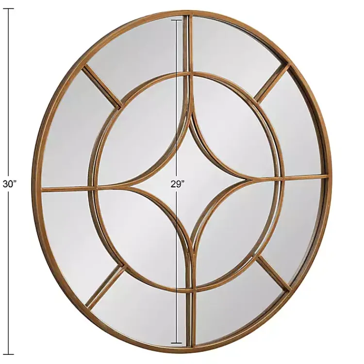 Kirklands Home Round Gold Geometric Overlay Wall Mirror Discount