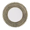 Kirklands Home Round Gold Textured Diamond Wall Mirror Sale