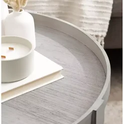 Kirklands Home Round Bellport Coffee Table Gray Clearance