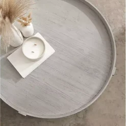 Kirklands Home Round Bellport Coffee Table Gray Clearance