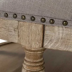 Kirklands Home Round Cepheus Tufted Ottoman Gray Best
