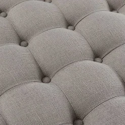 Kirklands Home Round Cepheus Tufted Ottoman Gray Best
