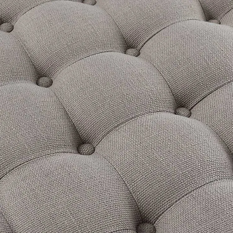 Kirklands Home Round Cepheus Tufted Ottoman Gray Best