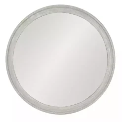 Kirklands Home Round Gray Mansell Wood Wall Mirror Outlet