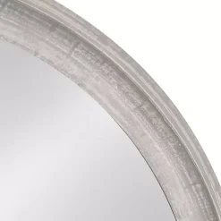 Kirklands Home Round Gray Mansell Wood Wall Mirror Outlet