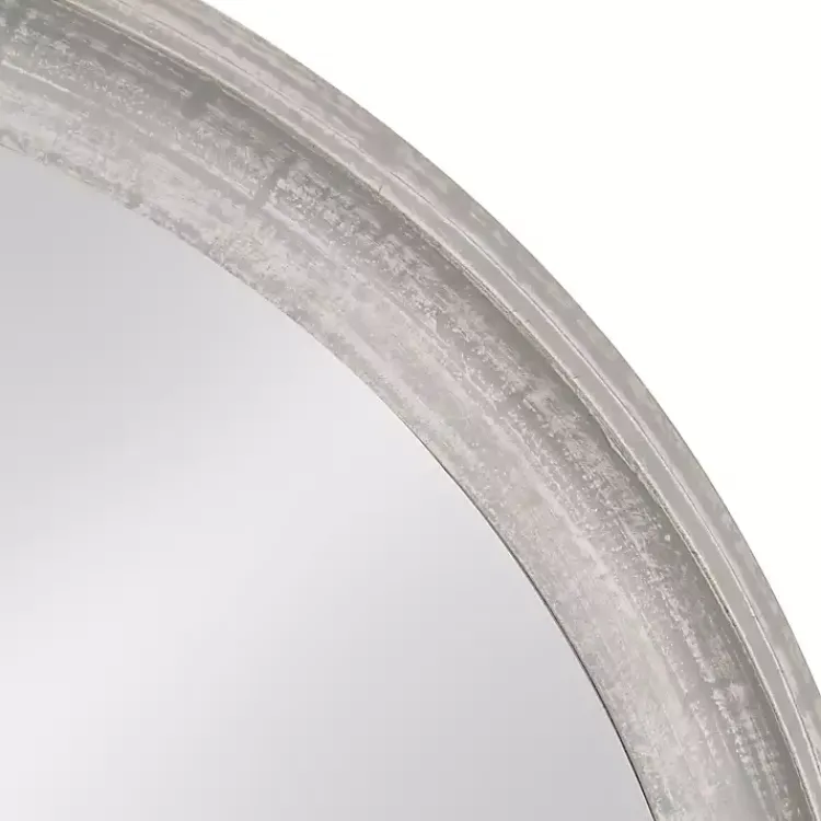Kirklands Home Round Gray Mansell Wood Wall Mirror Outlet