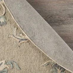 Kirklands Home Round Traditional Floral Area Rug, 4x4 Gray Sale