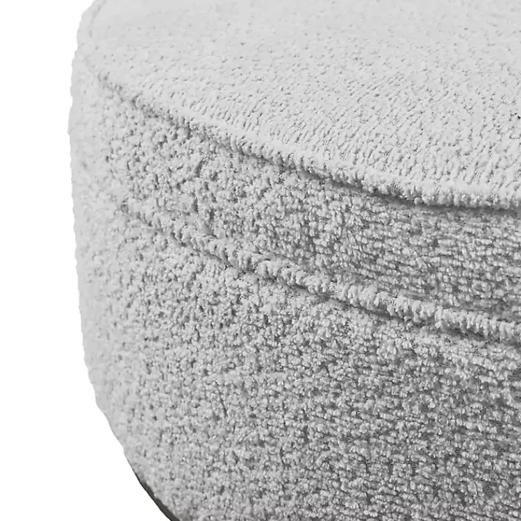 Kirklands Home Round Upholstered Ottoman Gray Online