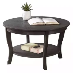 Kirklands Home Round wash Curved Legs Coffee Table Gray