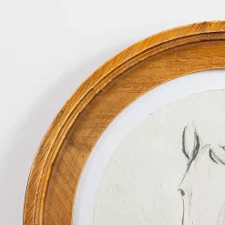 Kirklands Home Round Horse Portrait Framed Art Print White Outlet