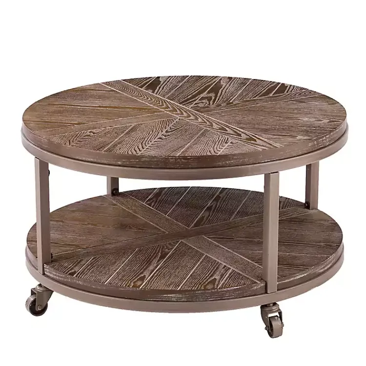 Kirklands Home Round Kona Rolling Coffee Table Brown Online