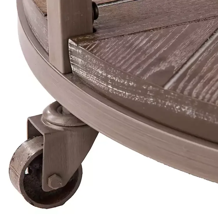 Kirklands Home Round Kona Rolling Coffee Table Brown Online