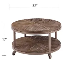 Kirklands Home Round Kona Rolling Coffee Table Brown Online