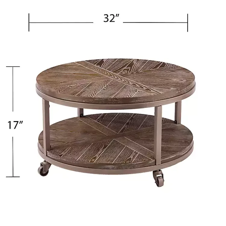 Kirklands Home Round Kona Rolling Coffee Table Brown Online