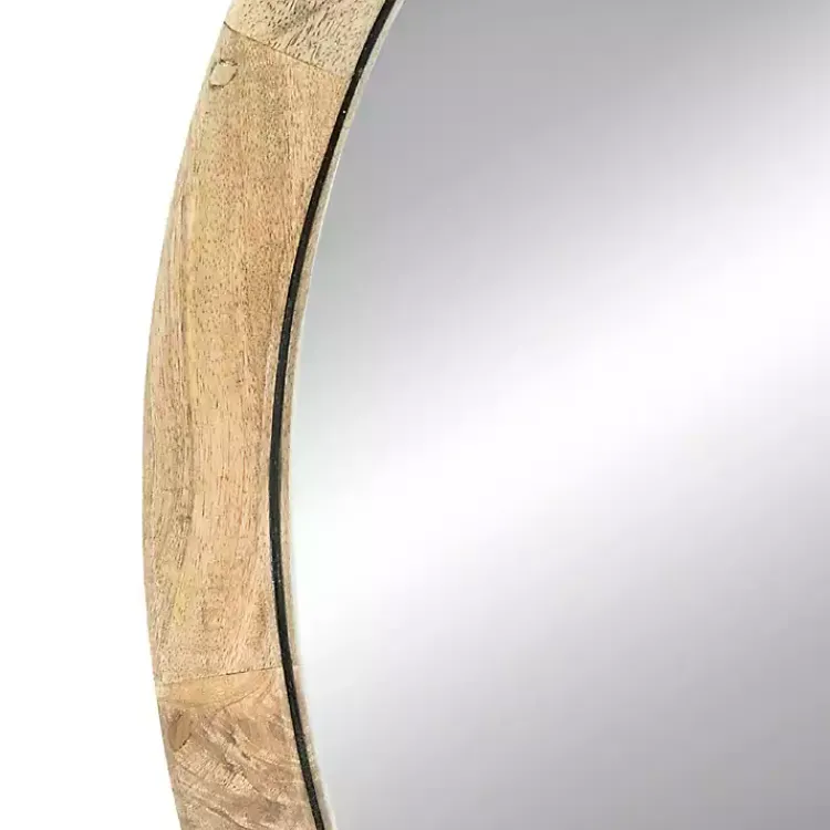 Kirklands Home Round Mango Wood Wall Mirror Sale