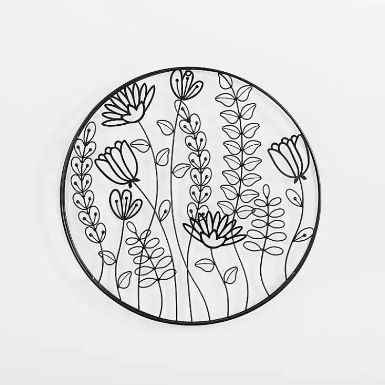 Kirklands Home Round Metal Floral Cutout Wall Plaque Black Online