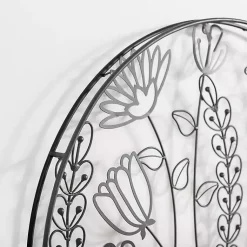 Kirklands Home Round Metal Floral Cutout Wall Plaque Black Online