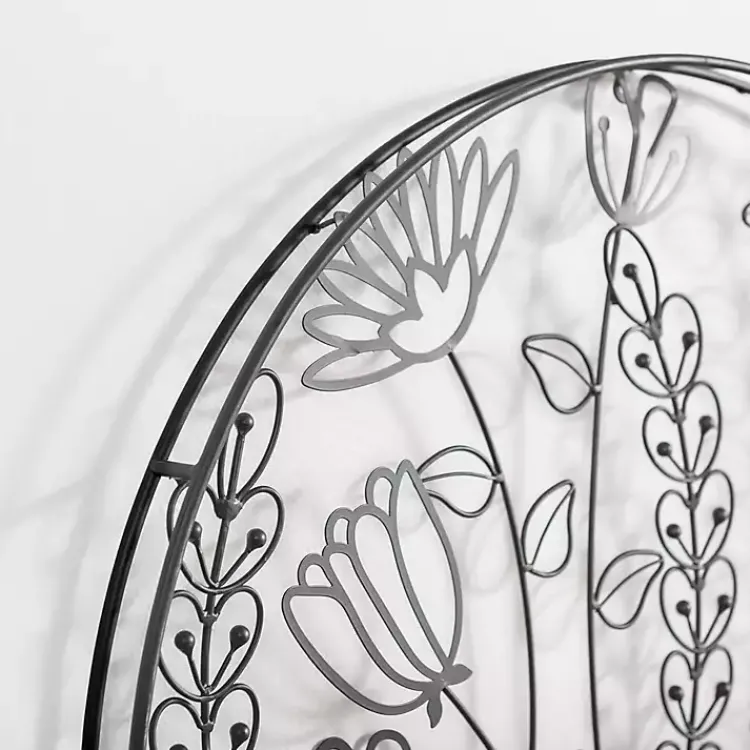 Kirklands Home Round Metal Floral Cutout Wall Plaque Black Online