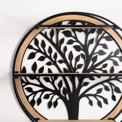 Kirklands Home Round Metal Tree 3-Tier Wall Shelf Outlet