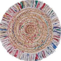 Kirklands Home Round Multicolor Braided Jute Area Rug, 3x3 Clearance