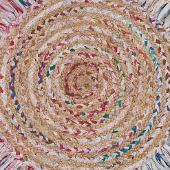 Kirklands Home Round Multicolor Braided Jute Area Rug, 3x3 Clearance