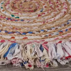Kirklands Home Round Multicolor Braided Jute Area Rug, 3x3 Clearance