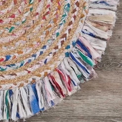 Kirklands Home Round Multicolor Braided Jute Area Rug, 3x3 Clearance